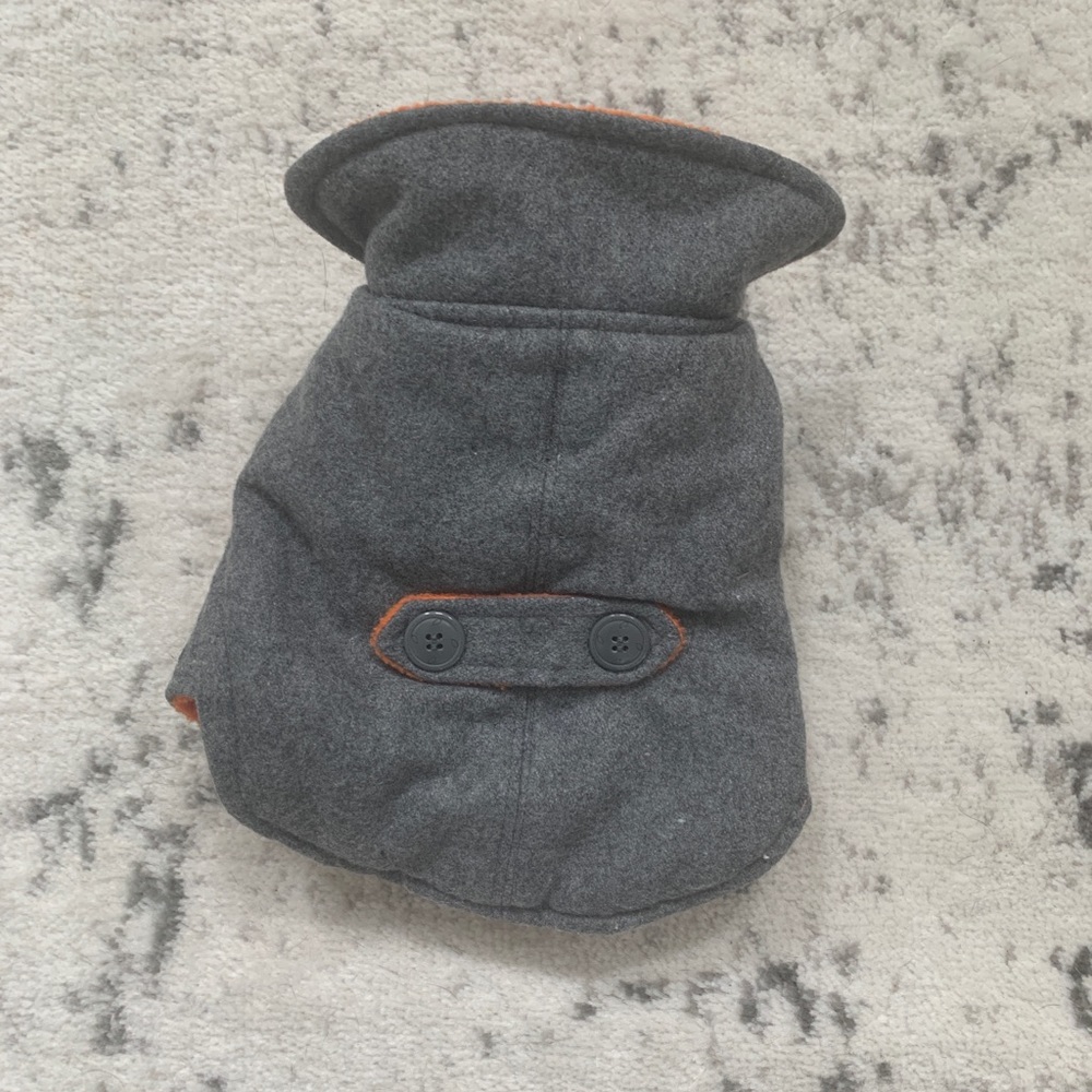Gray And Orange Small Dog Jacket